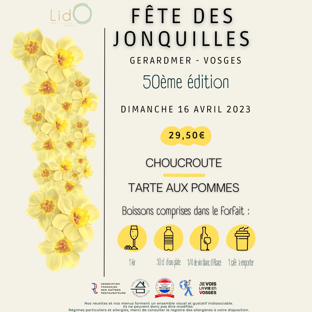 Menu spécial Fête des jonquilles Gerardmer