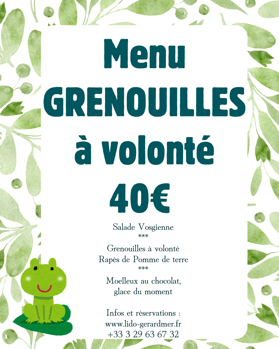 Grenouilles à volonté au bord du lac de Gérardmer